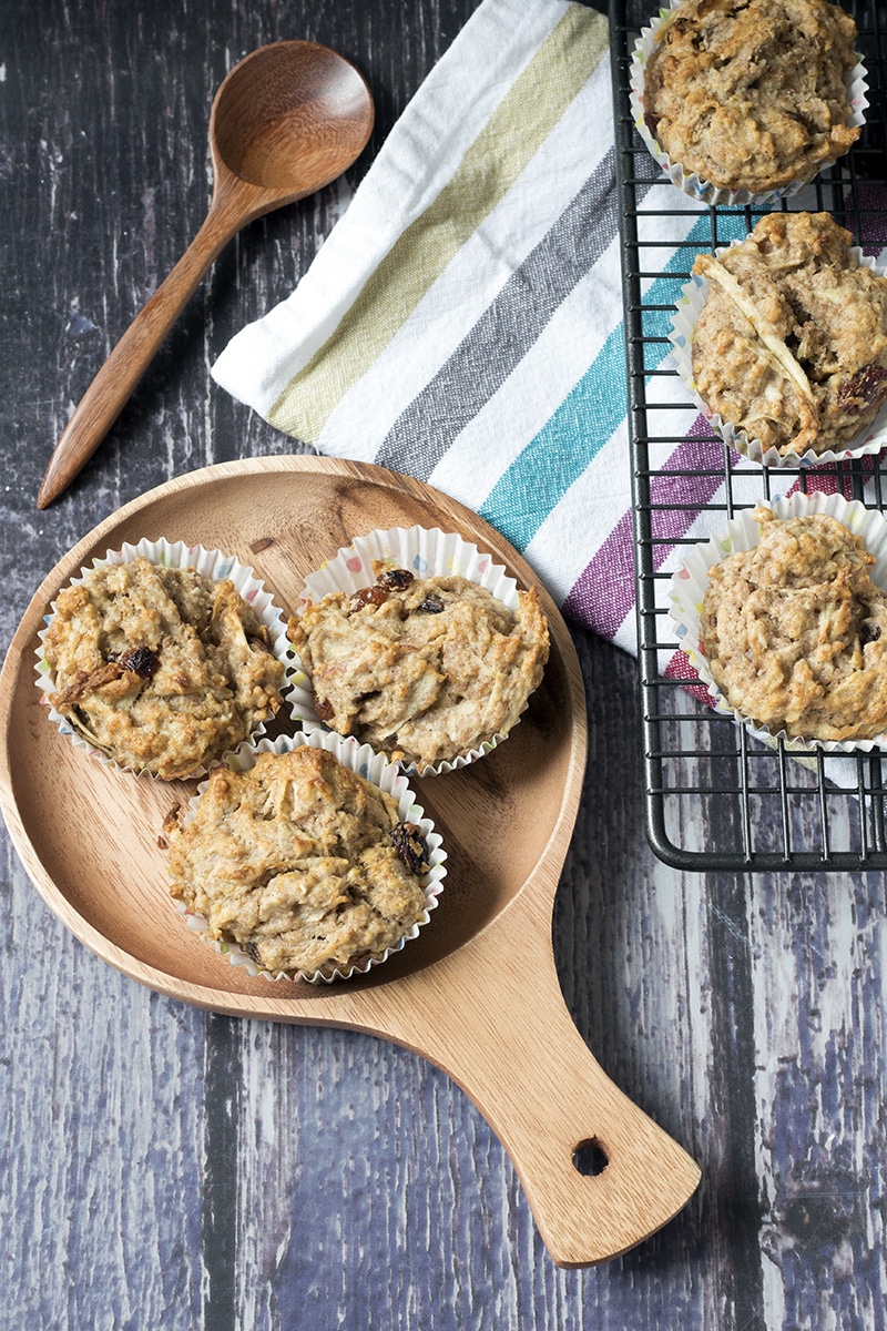 healthy parsnip muffins on wooden plate