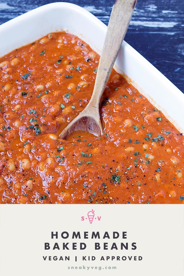 homemade baked beans in roasting dish