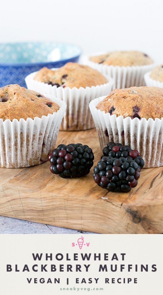 wholewheat vegan blackberry muffins