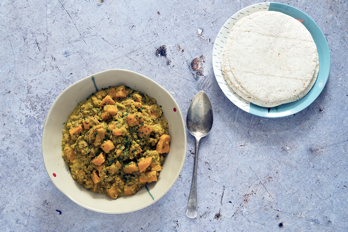 red lentil and sweet potato coconut curry by Sneaky Veg