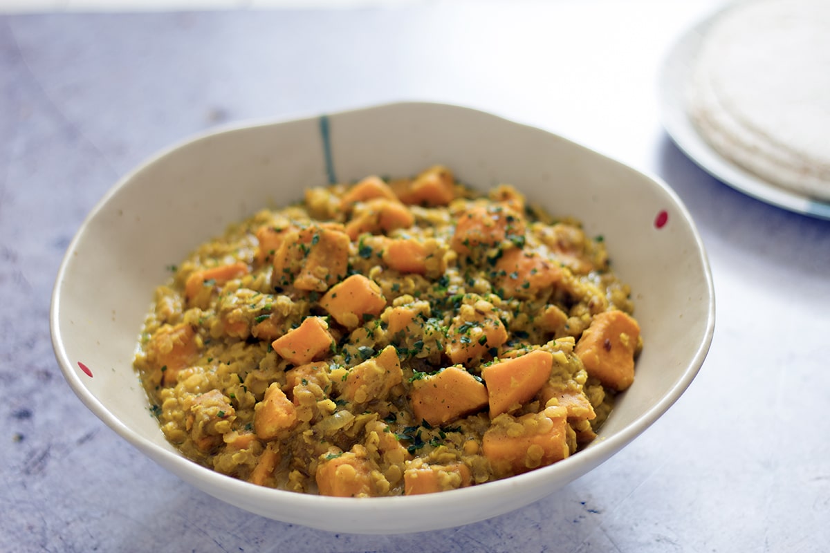 red lentil and sweet potato coconut curry by Sneaky Veg