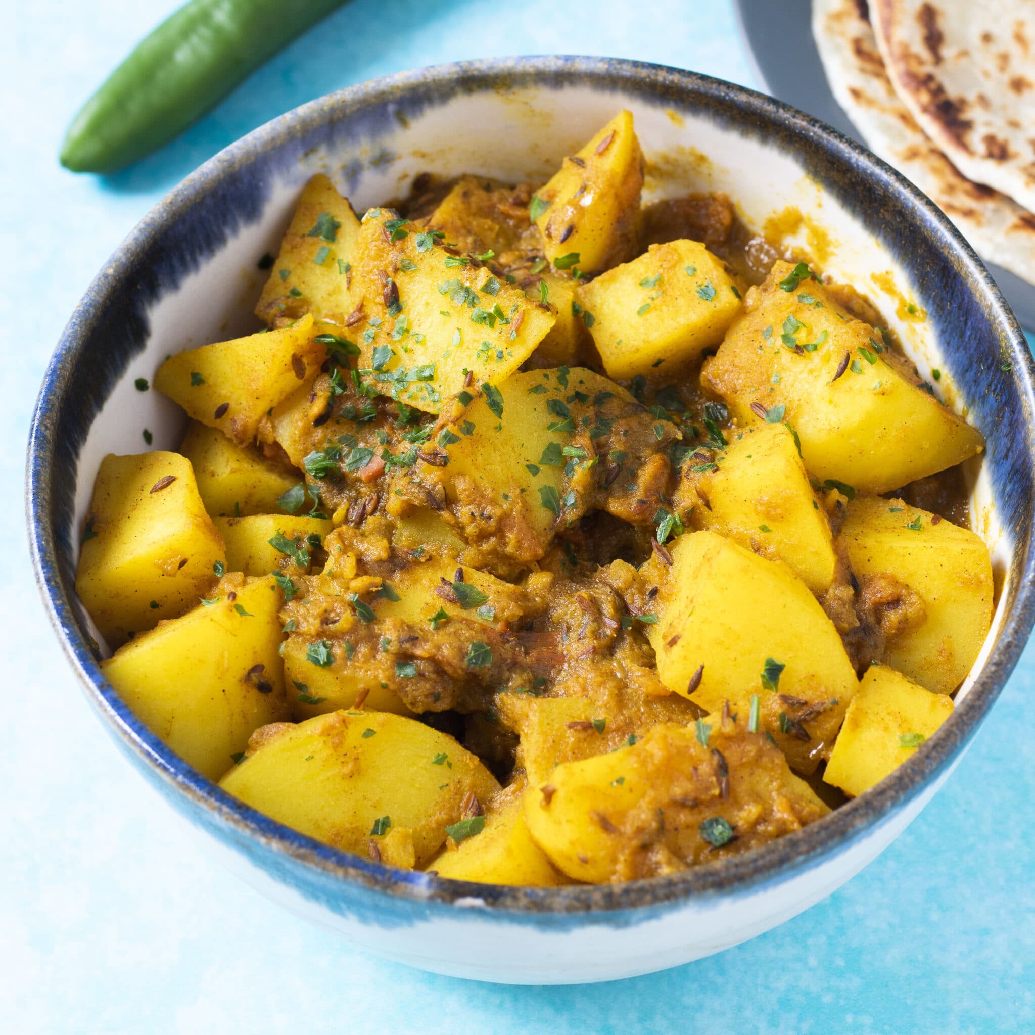 Easy potato curry with cumin (aloo jeera) vegan Sneaky Veg