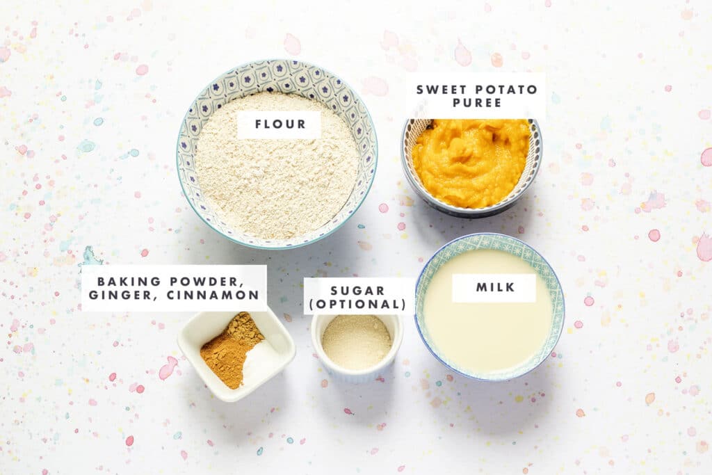 ingredients for sweet potato pancakes