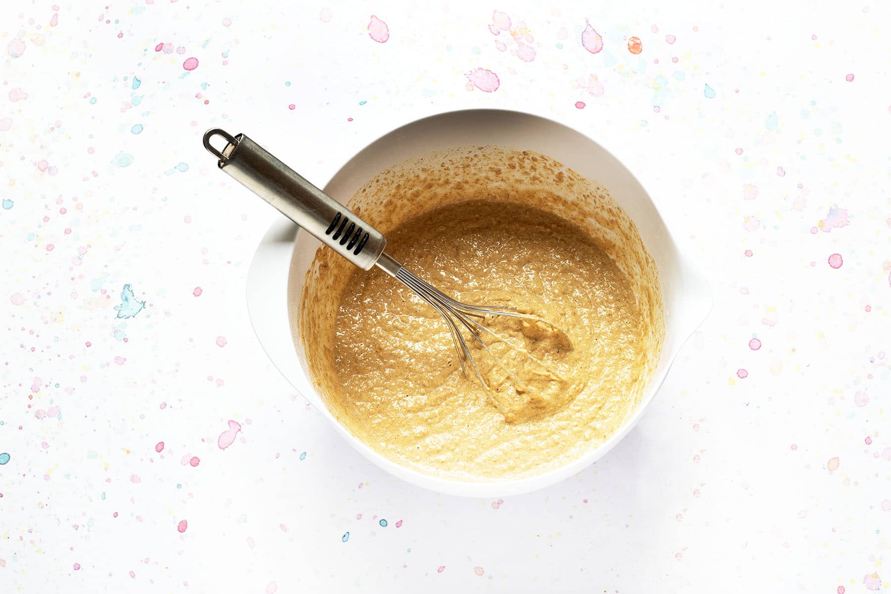 sweet potato pancake batter in bowl