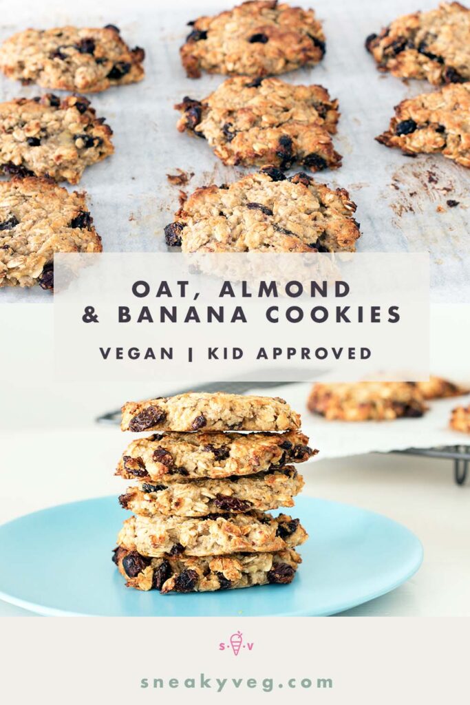 almond, oat and banana cookies