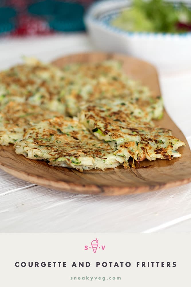 courgette and potato fritters recipe by Sneaky Veg
