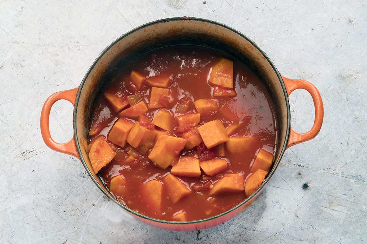 cooked sweet potato stew