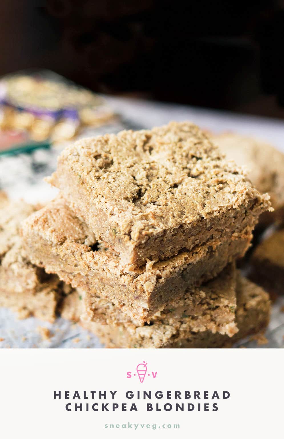 Healthy gingerbread chickpea blondies Sneaky Veg