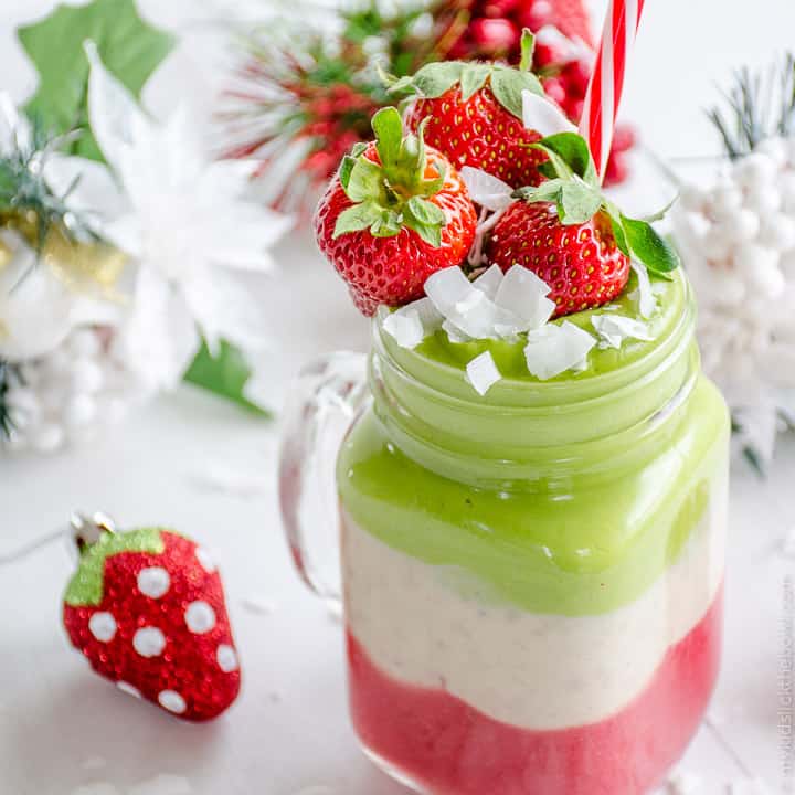 Layered Christmas smoothie by My Kids Lick The Bowl
