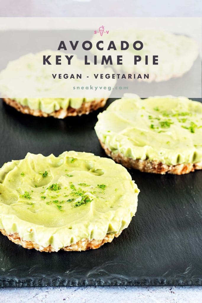Avocado Key Lime Pies on slate plate