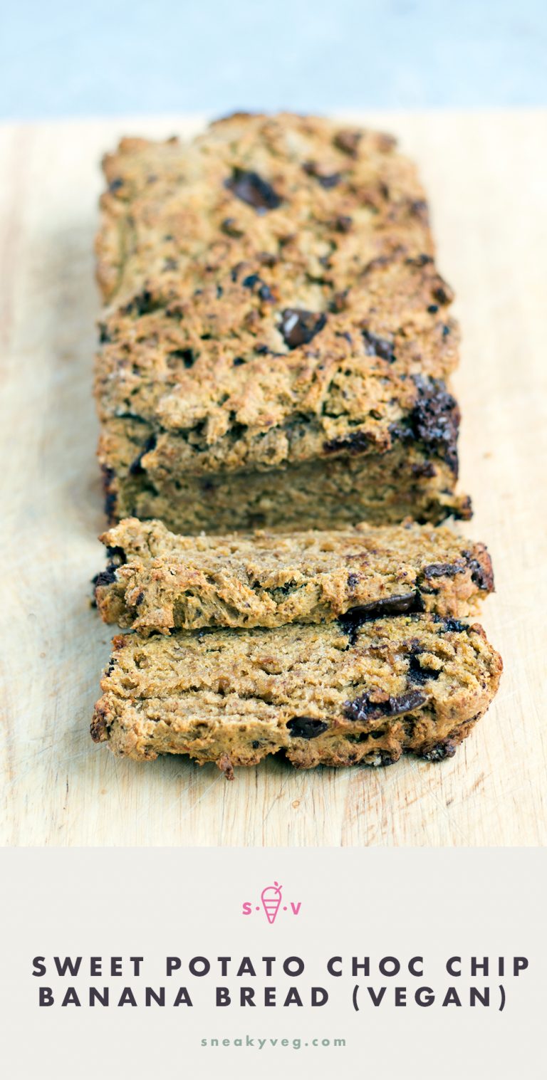 Sweet potato banana bread with chocolate chips (vegan) Sneaky Veg