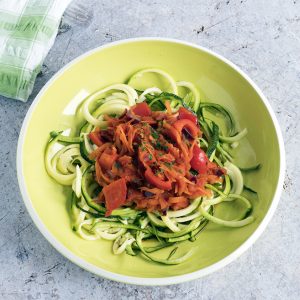 Veggie pasta sauce with zoodles