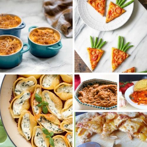 vegetarian pasta and pizza dishes