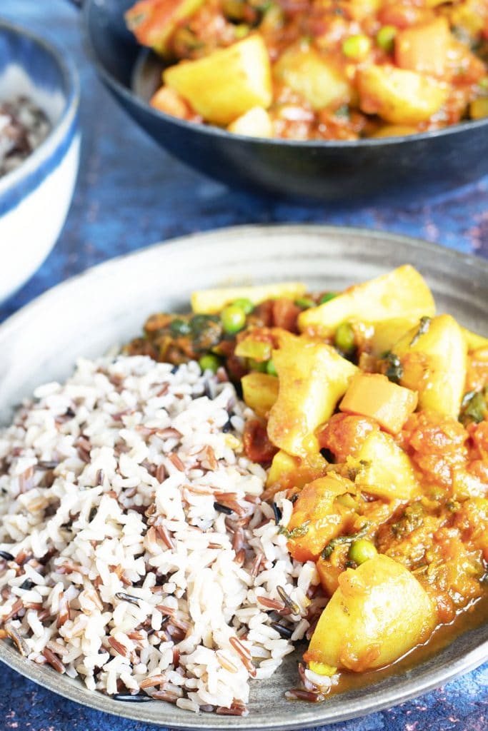 mixed vegetable curry with rice