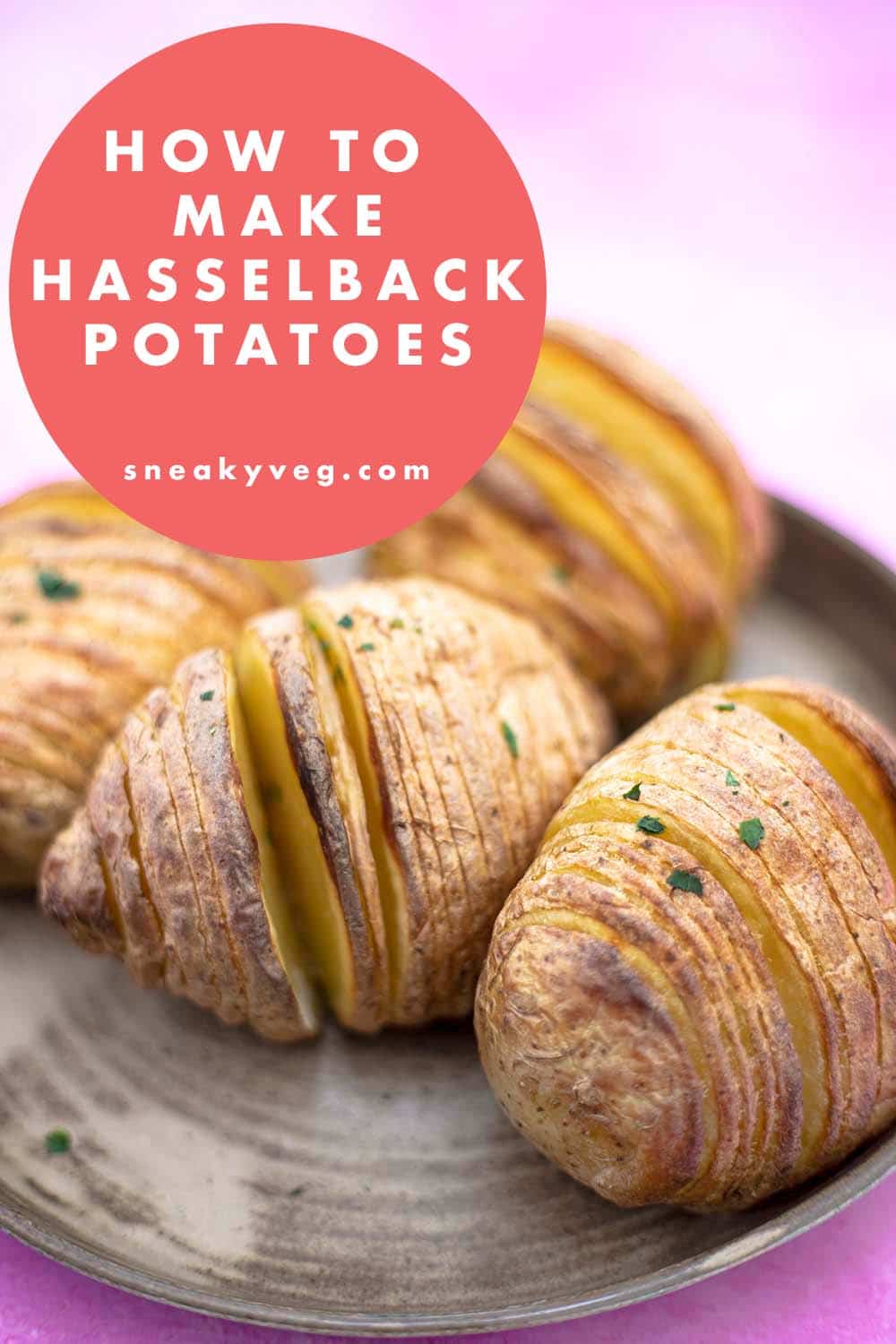 four hasselback potatoes on plate