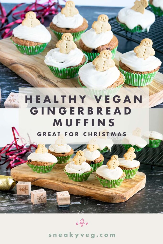 vegan healthy gingerbread muffins on board