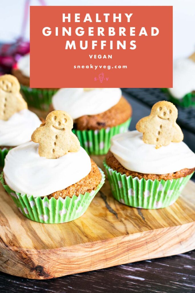 vegan healthy gingerbread muffins on board
