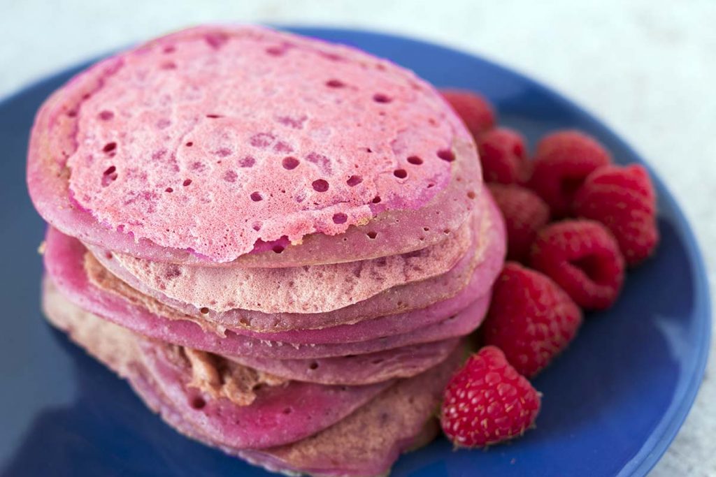 healthy homemade pink pancakes for kids