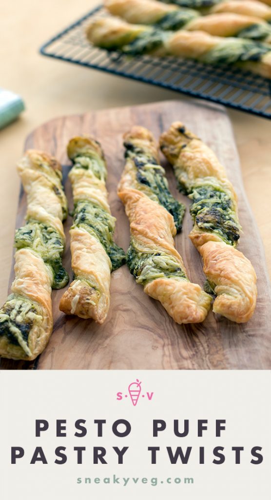 pesto puff pastry twists with cheese