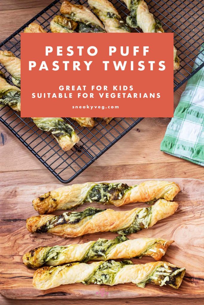 savoury cheese and pesto puff pastry twists