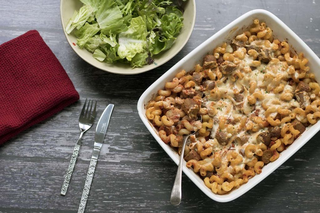 Simple veggie sausage pasta bake with passata Sneaky Veg