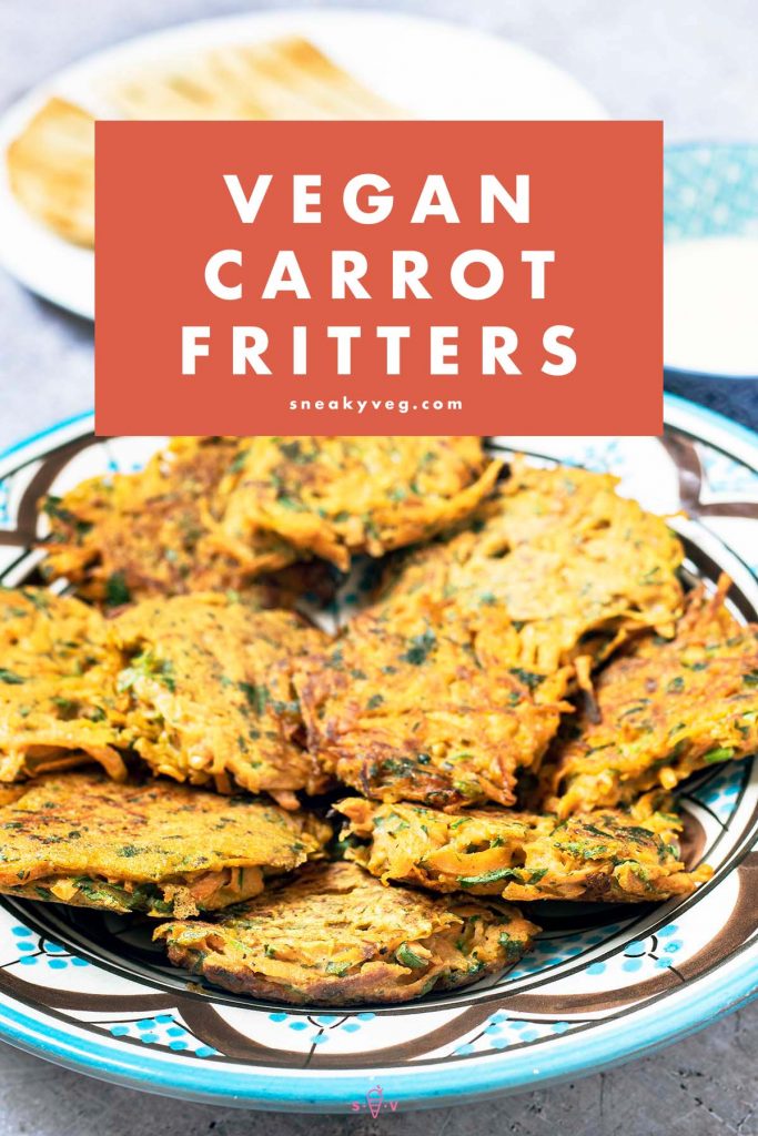 vegan carrot fritters on plate