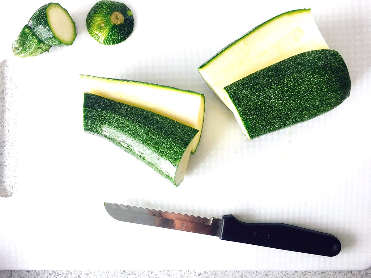 courgettes cut in half