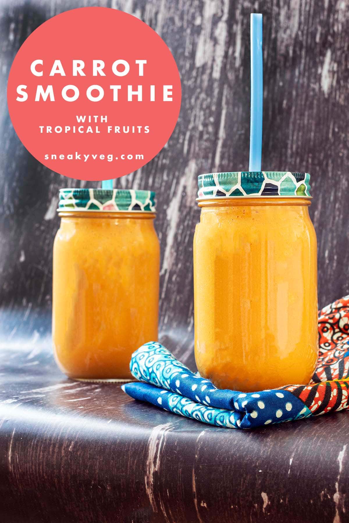 carrot smoothie in jars