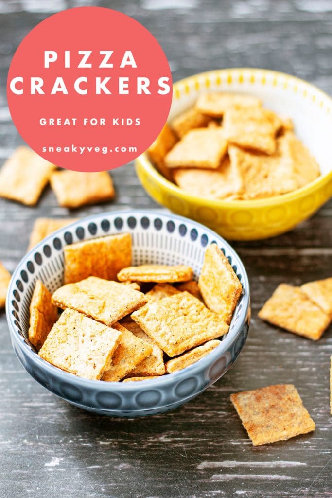 pizza crackers in bowls