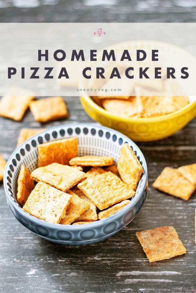 pizza crackers in bowls