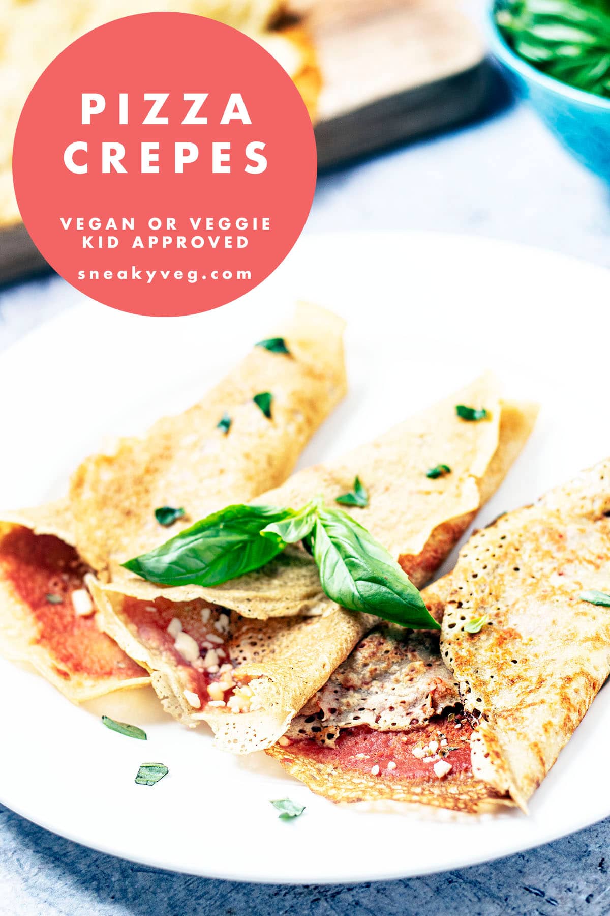 pizza crepes on white plate