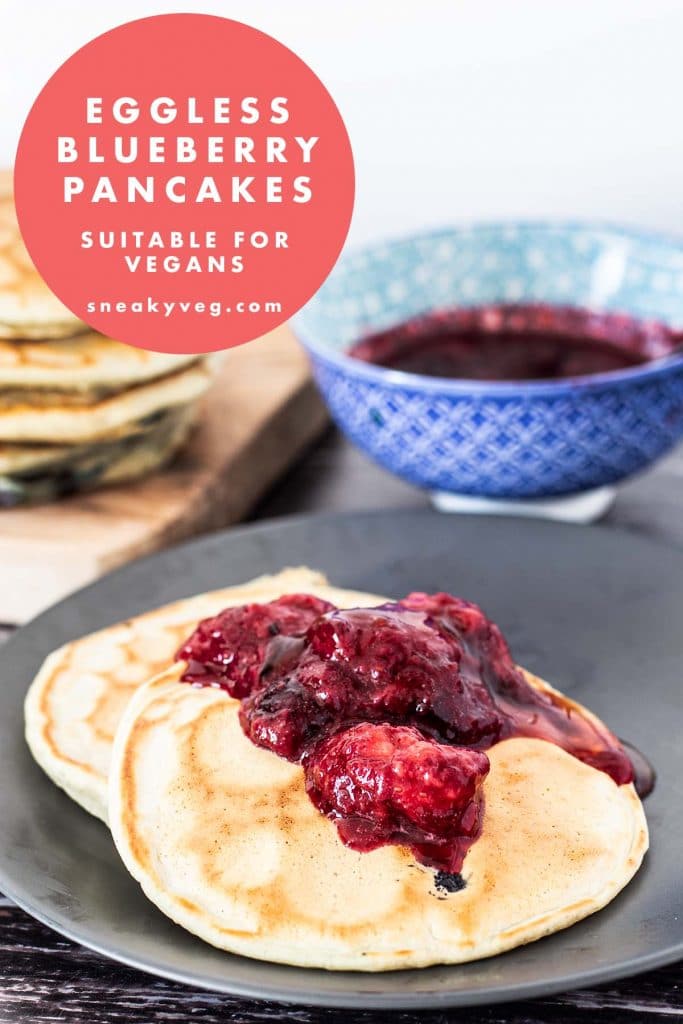 blueberry pancakes with fruit compote