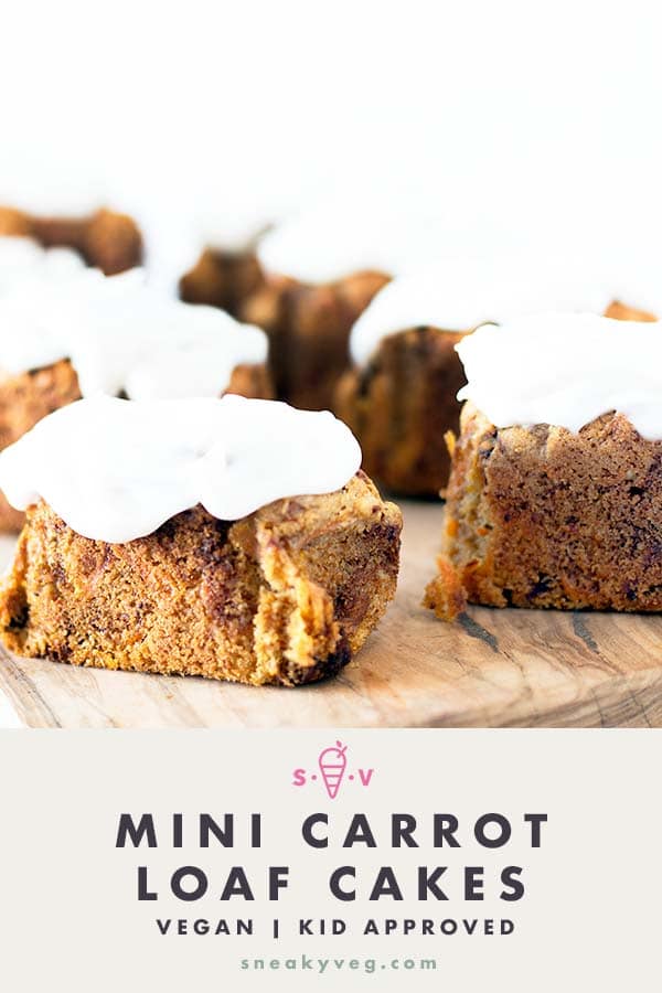 mini carrot loaf cakes on board