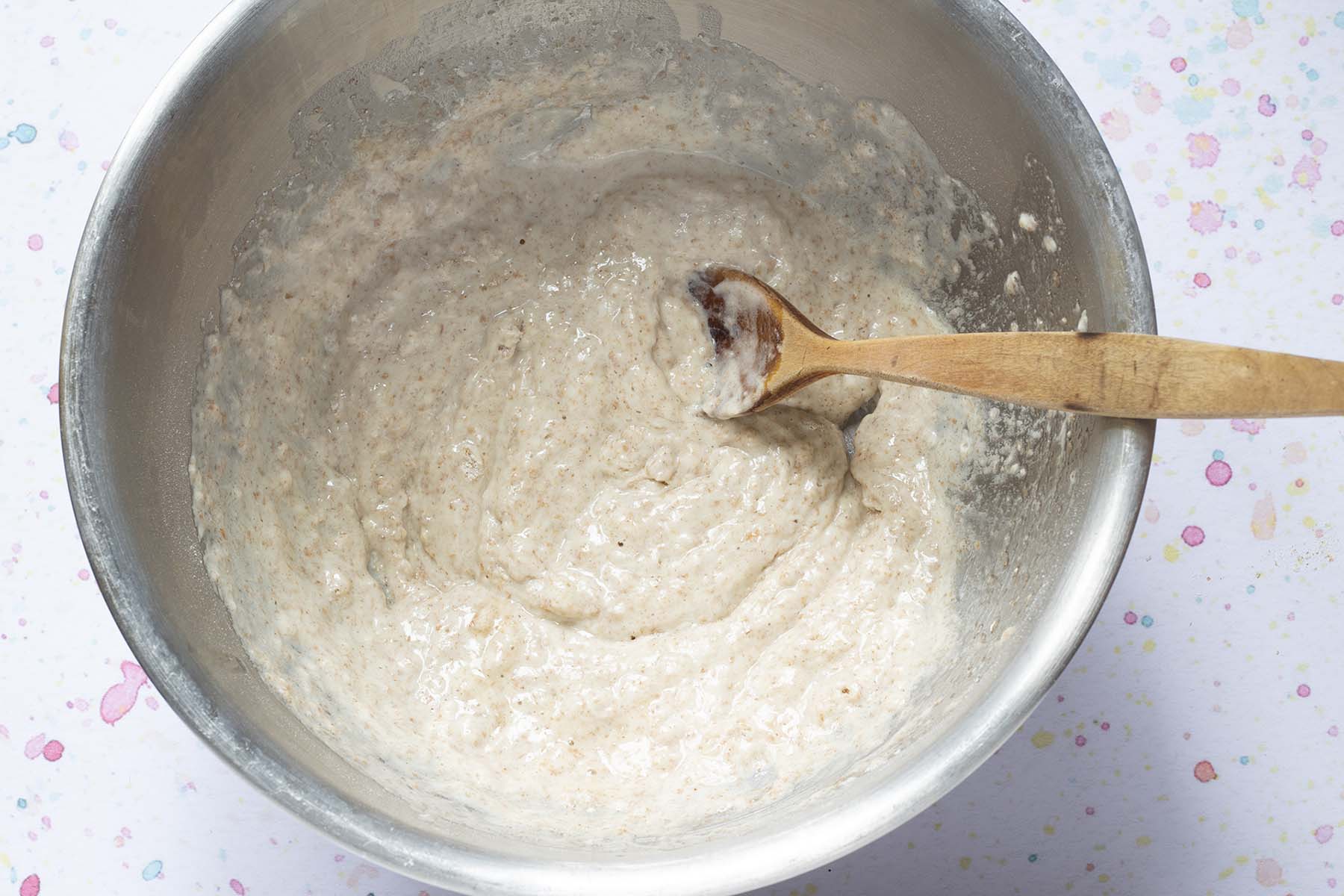 muffin batter in bowl