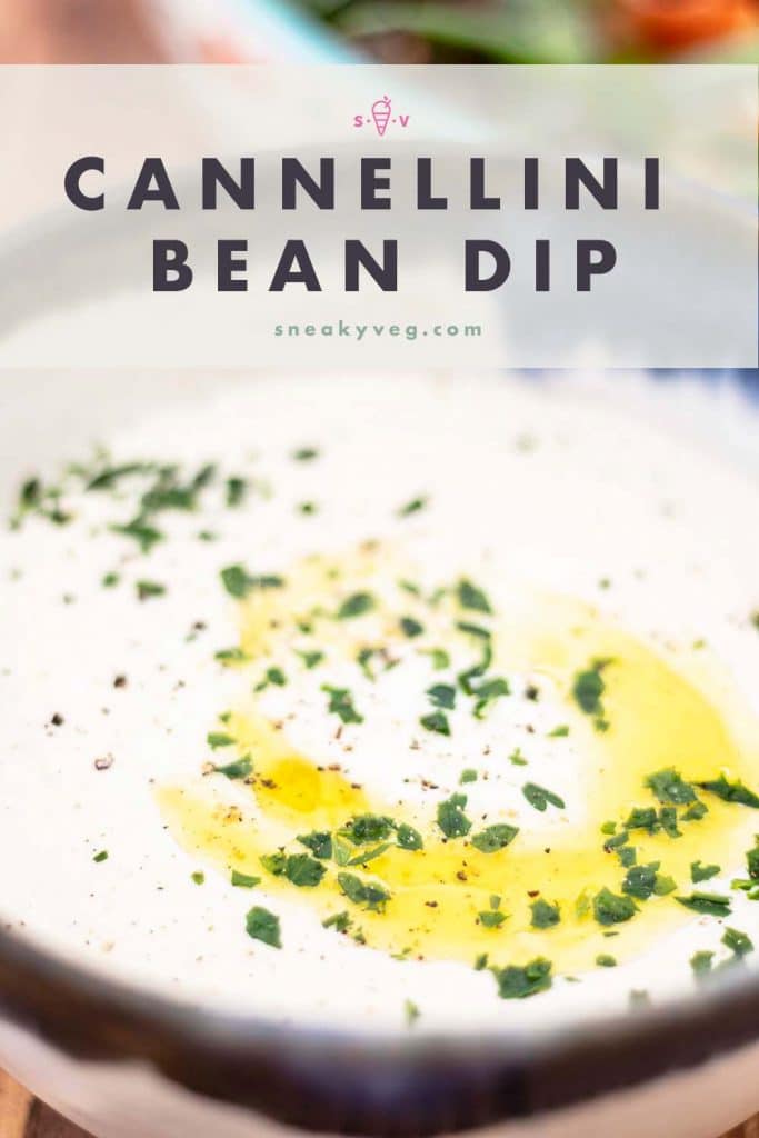 white bean dip in bowl