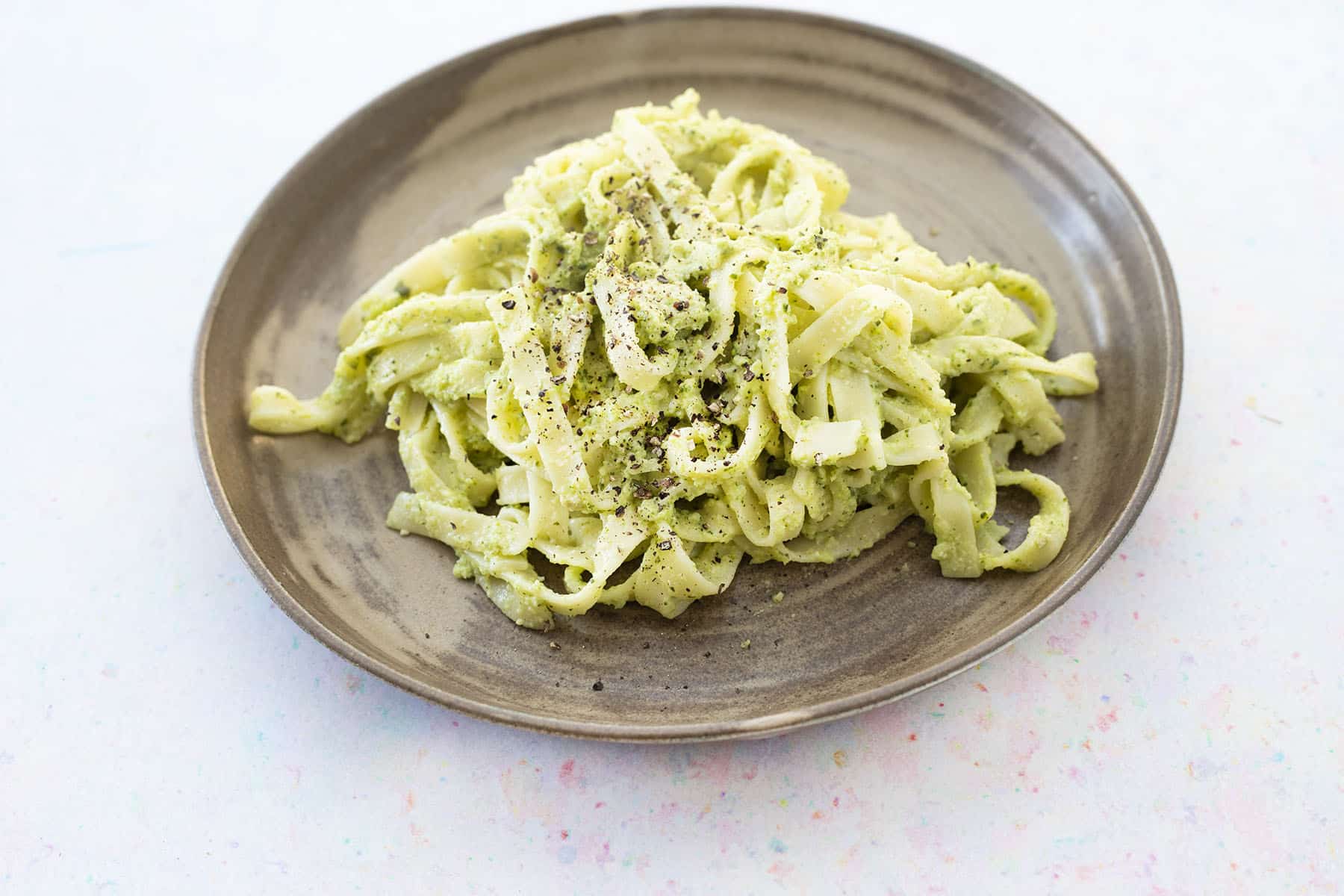 tagliatelle with broccoli pesto